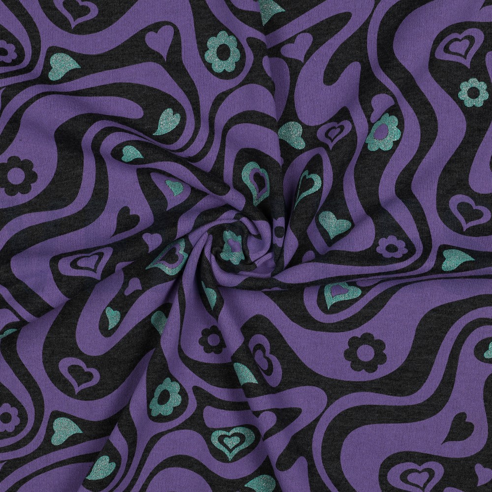 SWEAT MELANGE GLITTER RETRO FLOWERS ANTHRACITE MELANGE #7