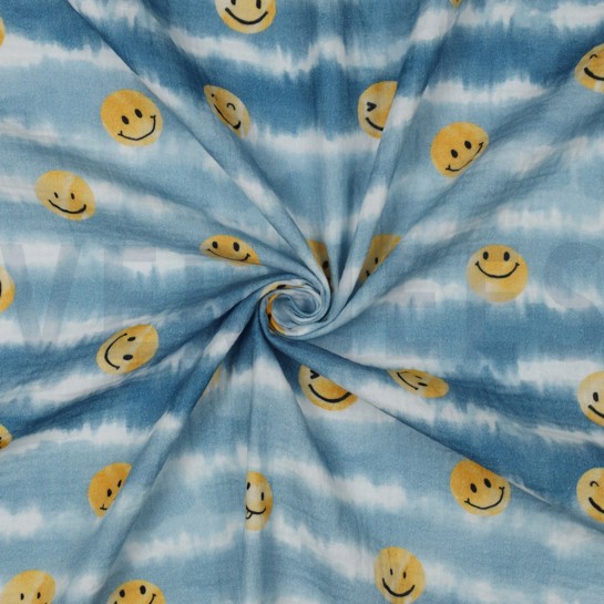 DOUBLE GAUZE DIGITAL HAPPY FACES JEANS #7