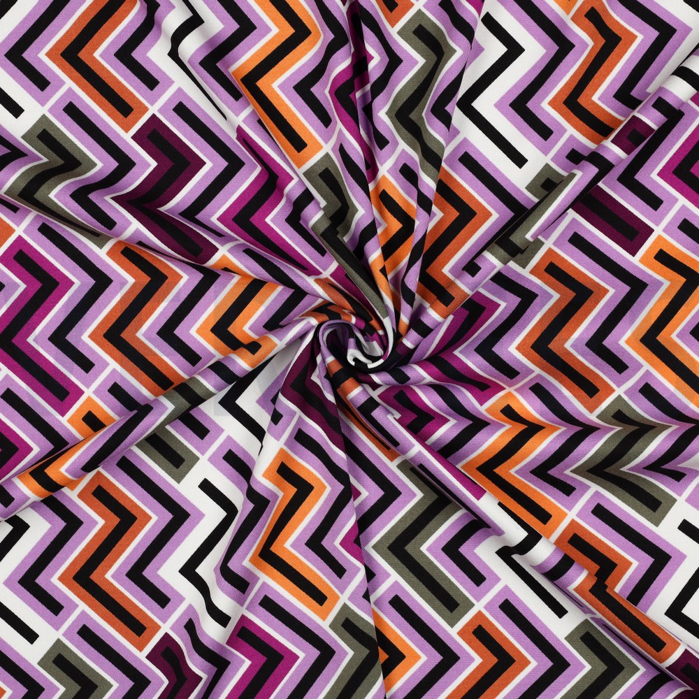 VISCOSE ROSELLA STRETCH GEOMETRIC LILAC #7