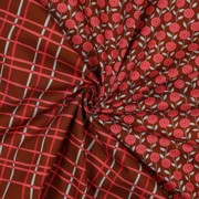 BAUMWOLLE POPELINE BLUMEN & KAROS KARAMELL (thumbnail) #3