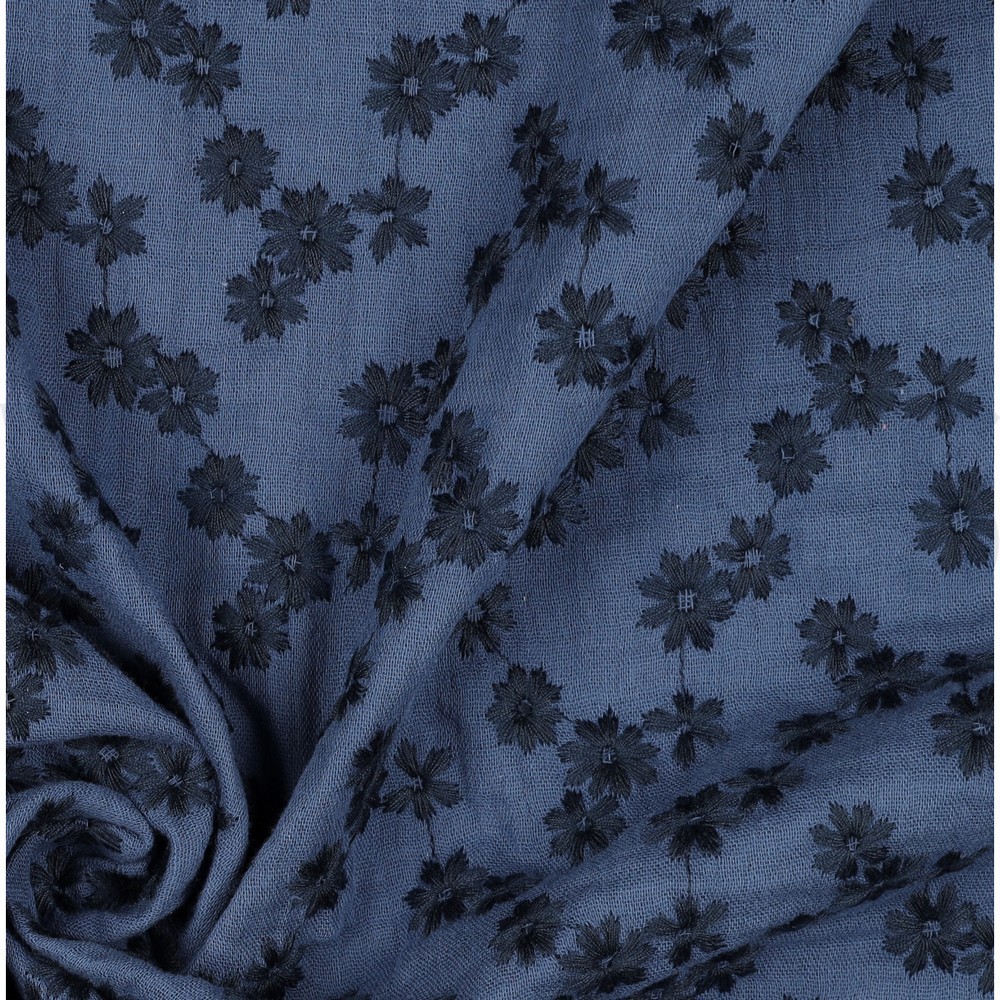 DOUBLE GAUZE EMBROIDERY FLOWERS JEANS #7