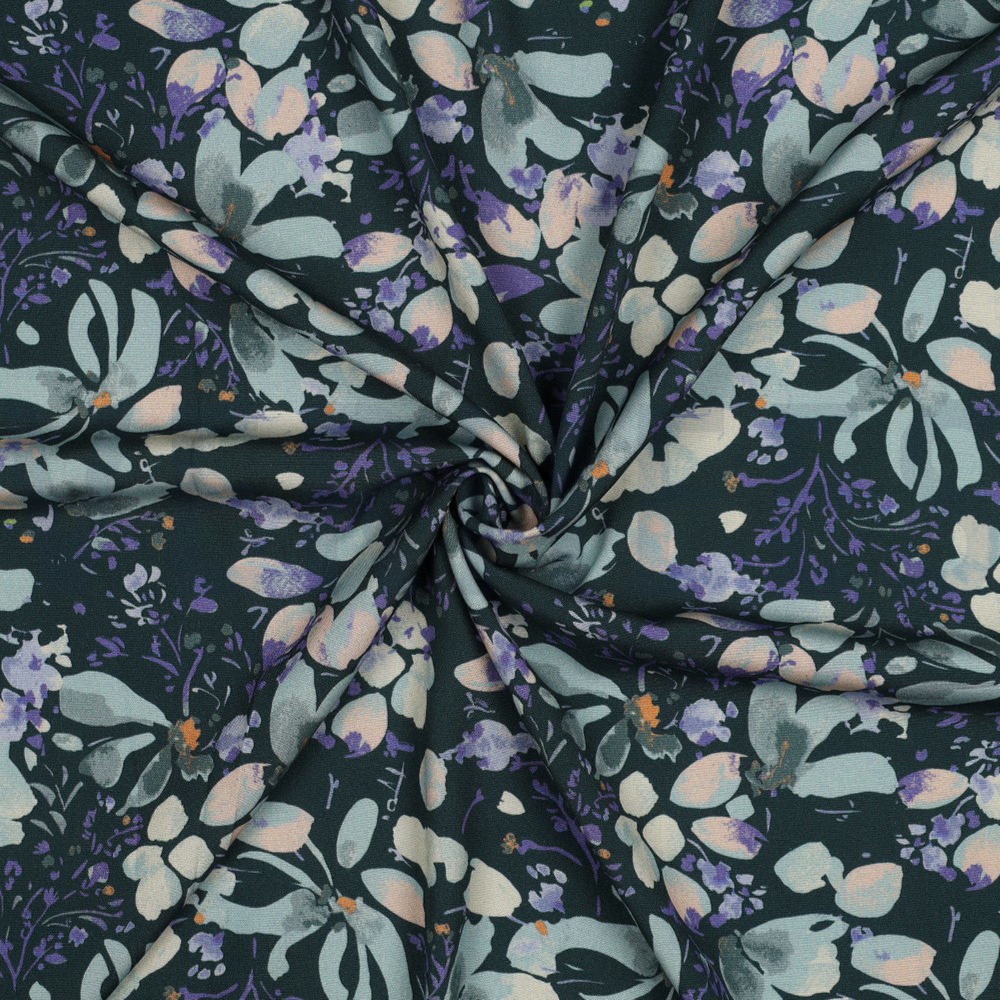 VISCOSE POPLIN STRETCH DIGITAAL BLOEMEN PETROL (high resolution) #3