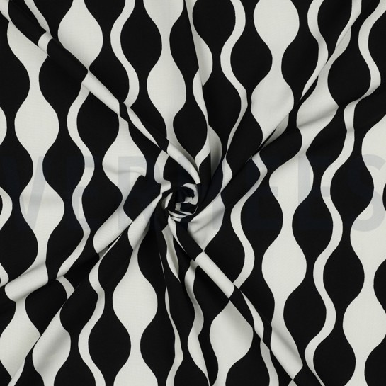 LENZING™ ECOVERO™ ABSTRACT SCHWARZ/ECRU #7