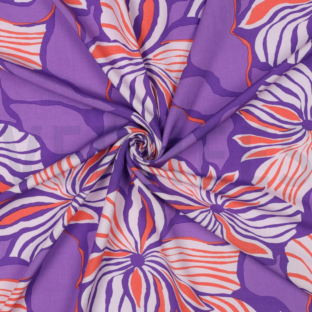 LENZING™ ECOVERO™ BLOEMEN LAVENDEL #7