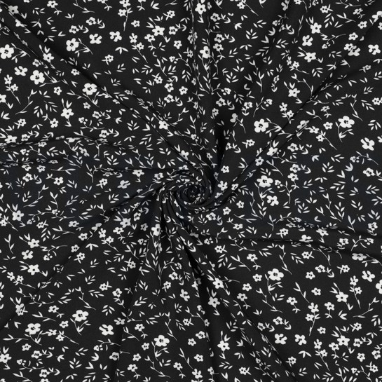 MAGNOLIA STRETCH BLOEMEN ZWART #7