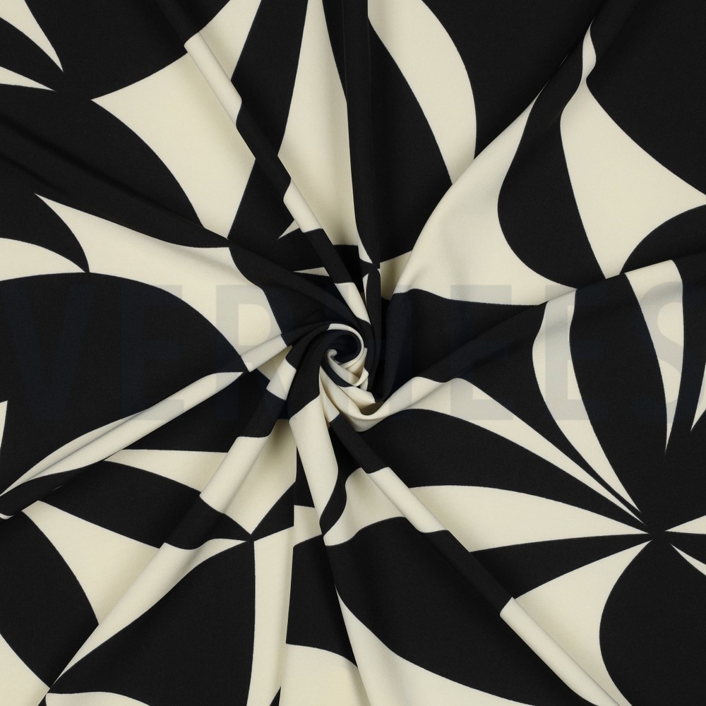 MAGNOLIA STRETCH GEOMETRISCH ZWART #7