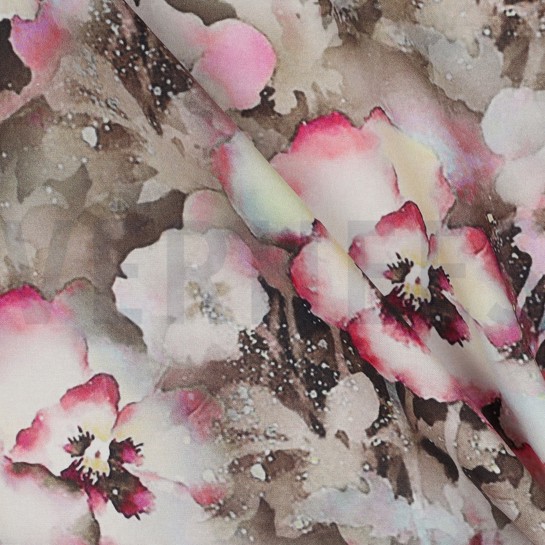 VISCOSE RADIANCE DIGITAAL BLOEMEN TAUPE #7