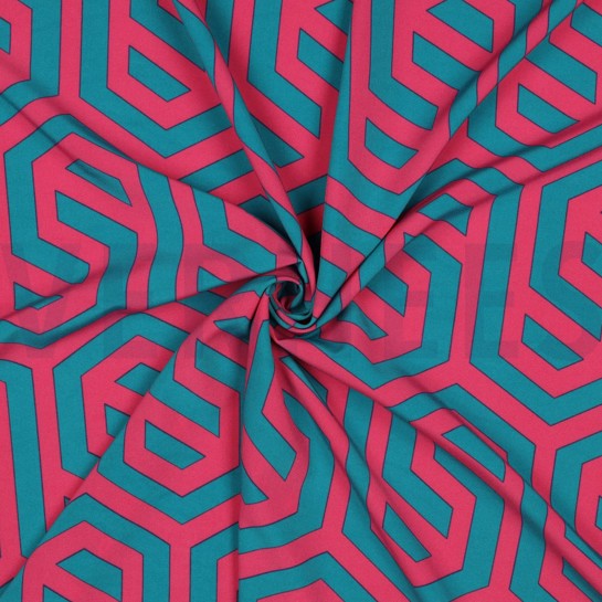 MAGNOLIA STRETCH GEOMETRISCH FUCHSIA #7