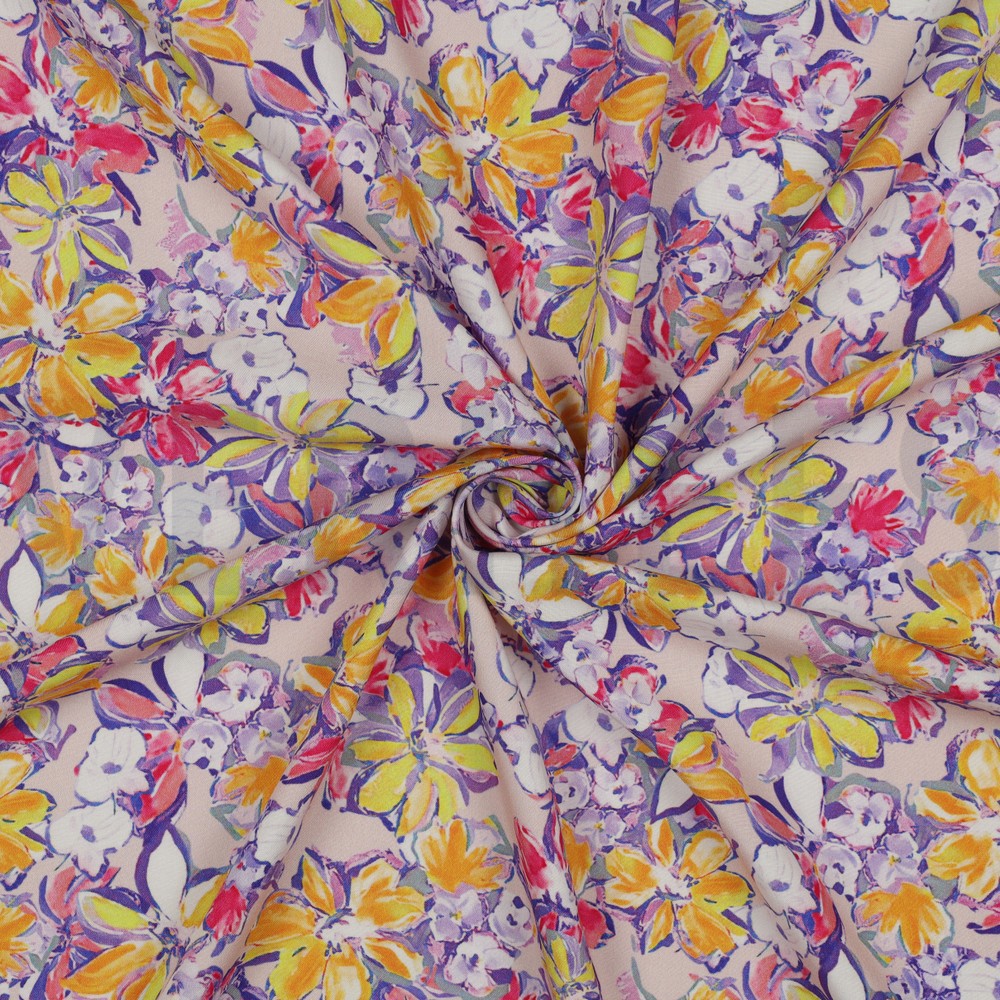 LENZING™ ECOVERO™ DIGITAL FLOWERS ECRU #7