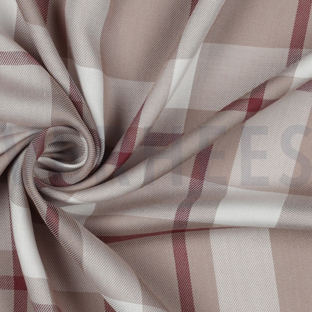 VISCOSE GARENGEVERFD RUITEN BEIGE #7