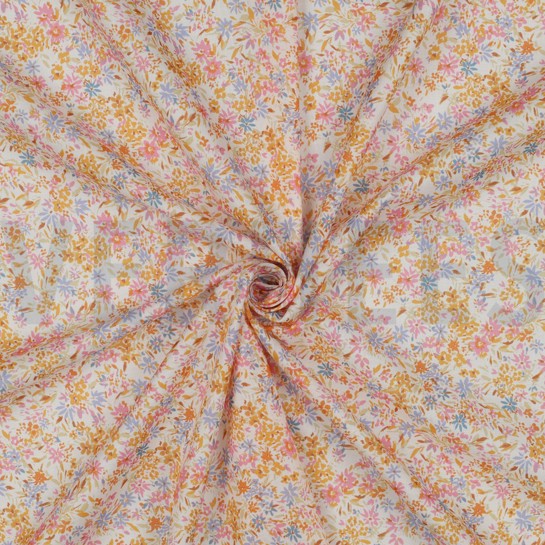 KATOEN VOILE DIGITAAL BLOEMEN MULTI #7