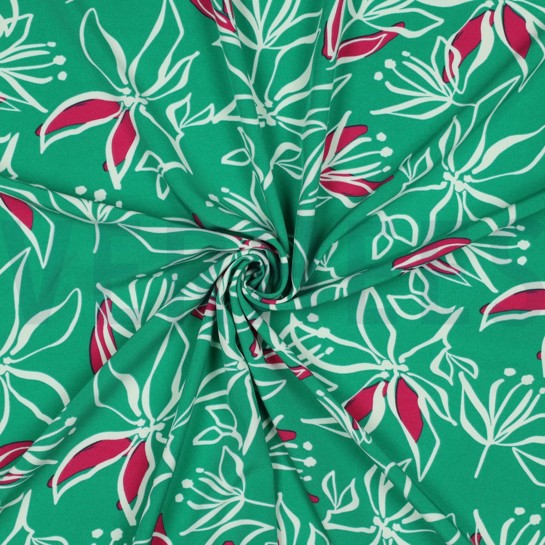 MAGNOLIA STRETCH FLEURS VERT #7