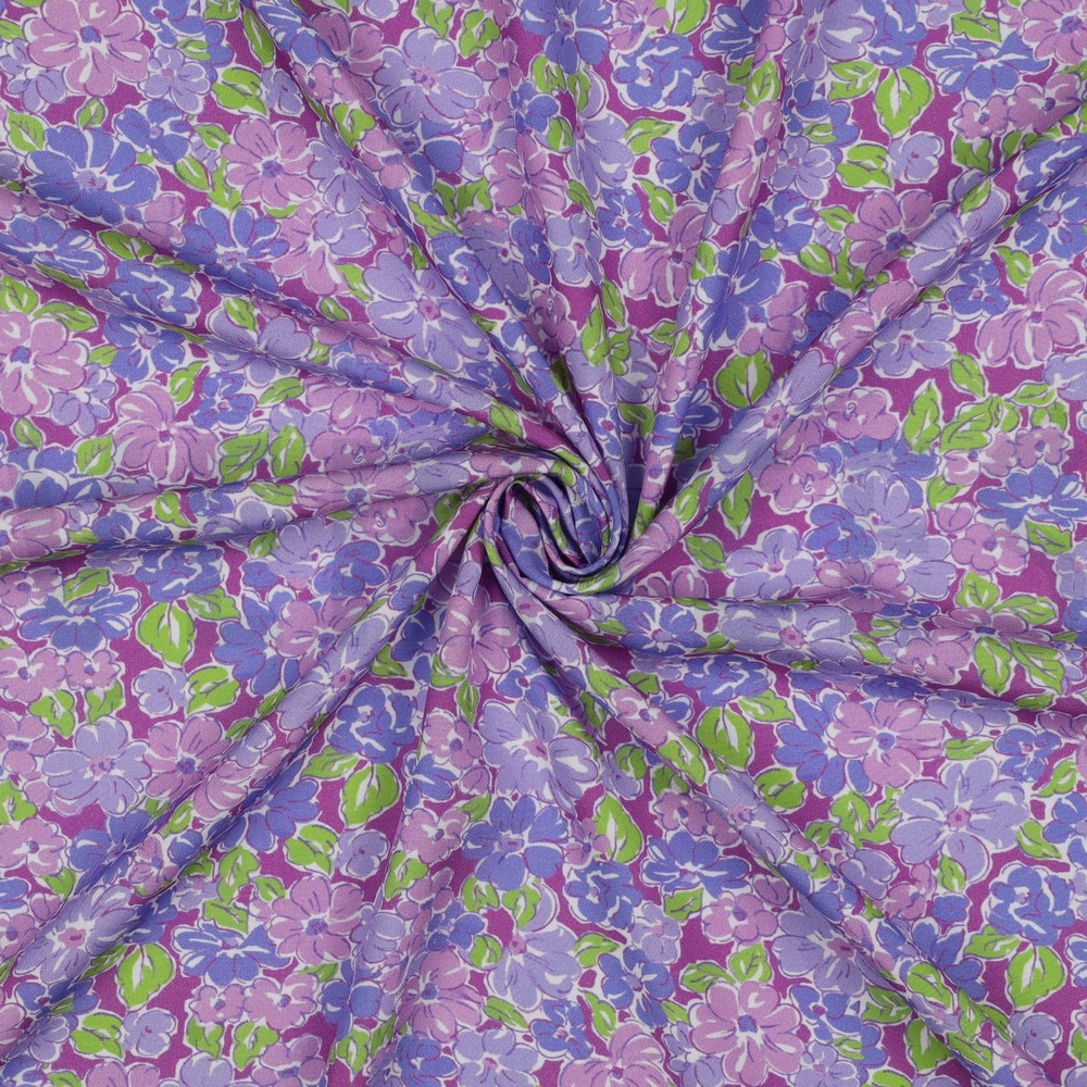 VISCOSE RADIANCE DIGITAL FLOWERS PURPLE #7