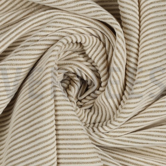 STRICK JACQUARD LUREX STREIFEN ECRU #7