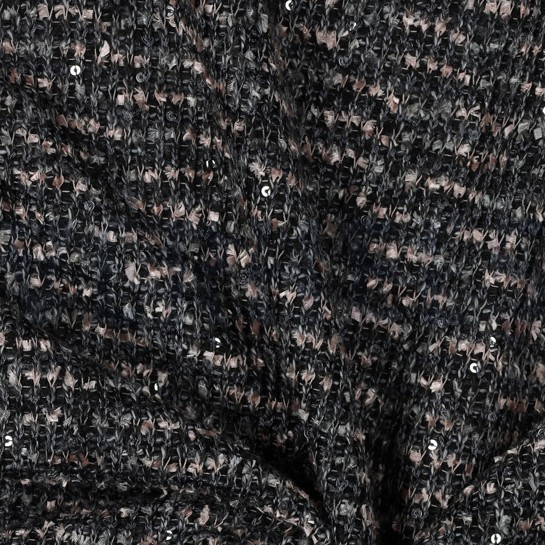 STRICK MIT PAILLETTEN PUDER GRAU #7