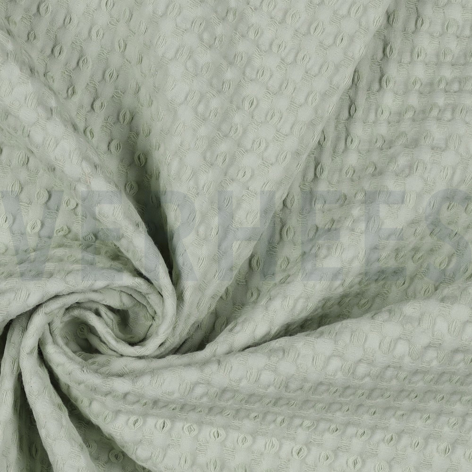 COTON NID D'ABEILLE GRAND VERT MENTHE (high resolution) #3