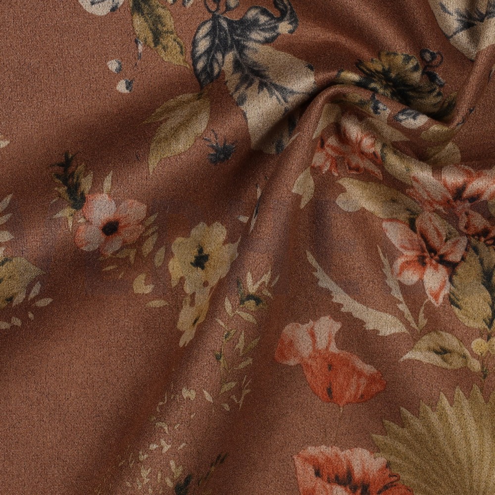 SUEDE STRETCH BLOEMEN HAZELNOOT #7
