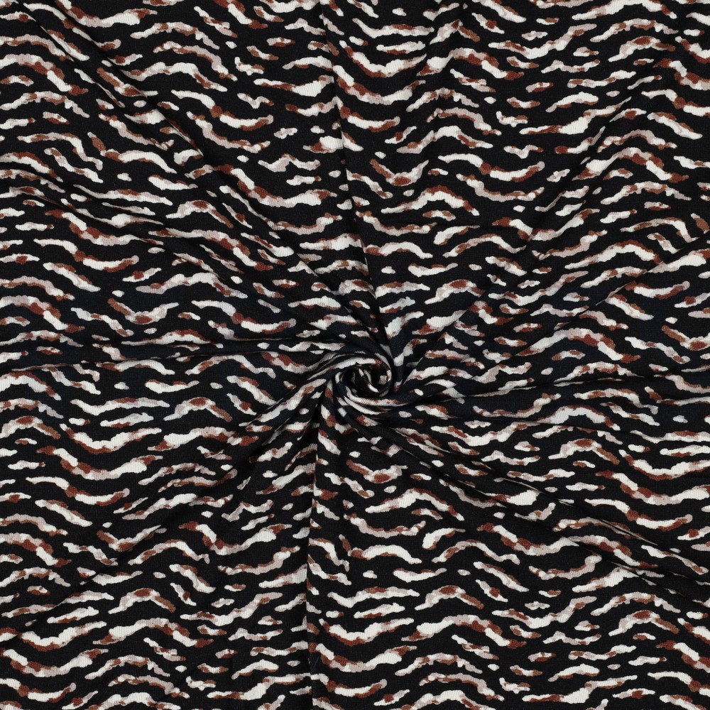 VISCOSE JERSEY DIGITAAL DIERENHUID ZWART #7