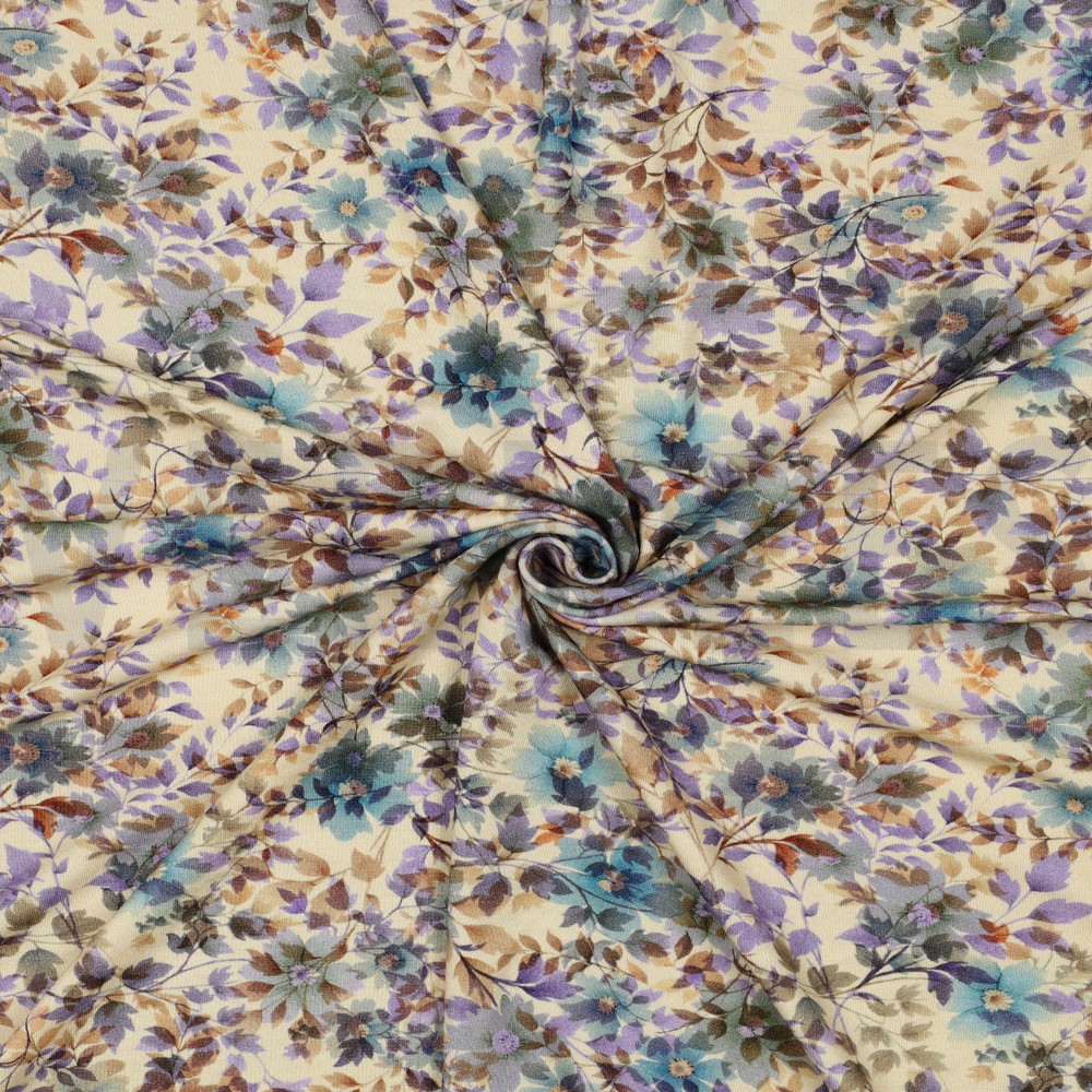 VISCOSE JERSEY DIGITAAL BLOEMEN ZAND #7