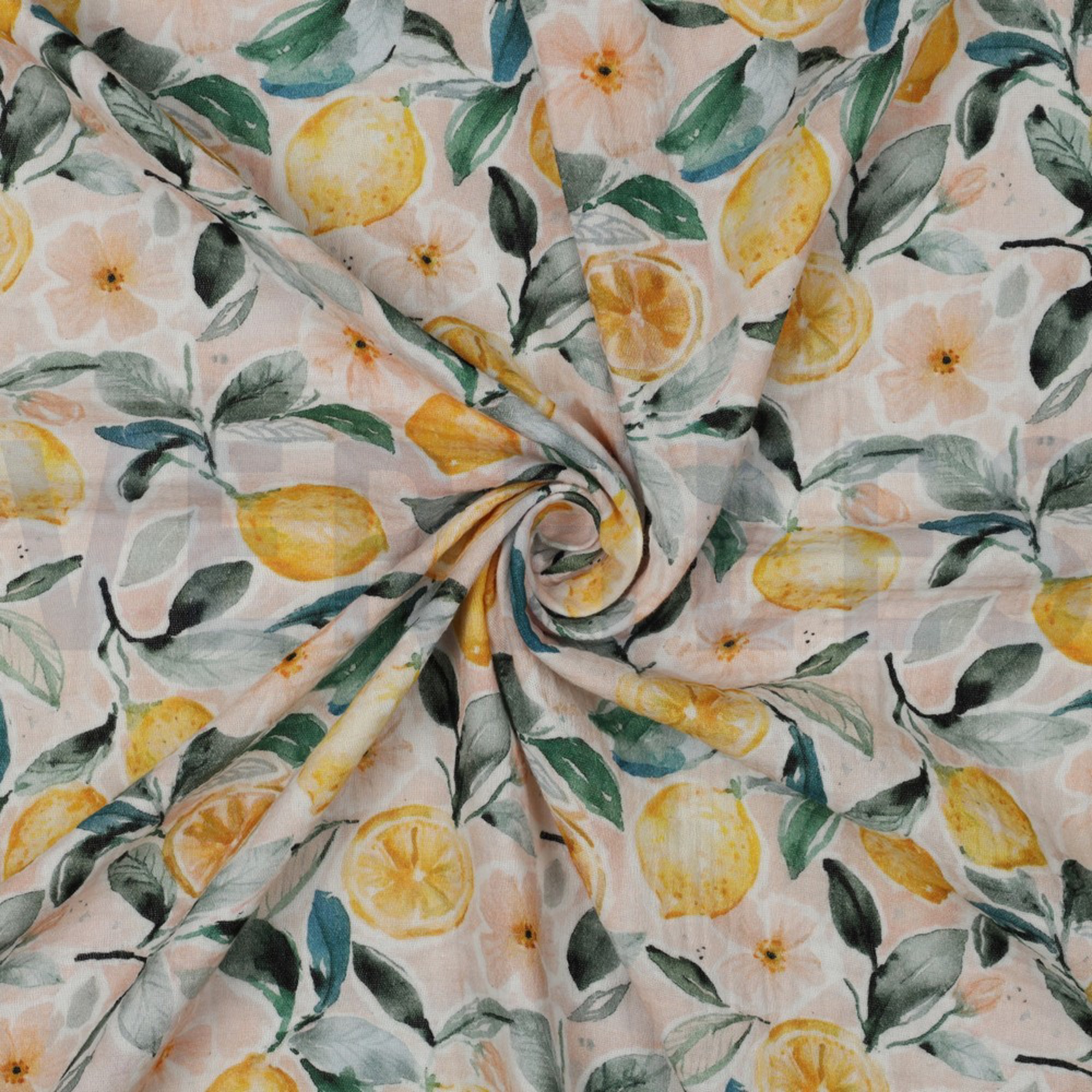 DOUBLE GAUZE DIGITAL LEMONS PEACH (high resolution) #3