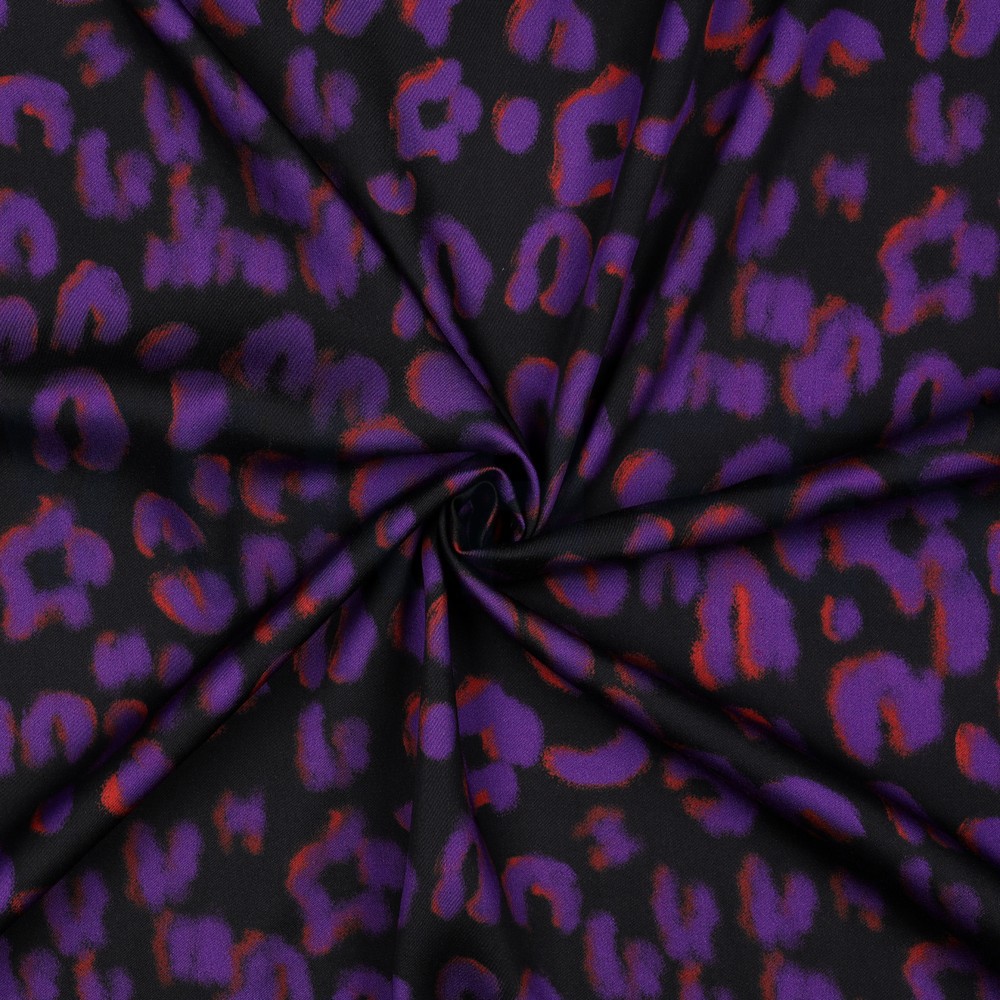 VISKOSE SATIN DIGITAL TIERHAUT SCHWARZ #7