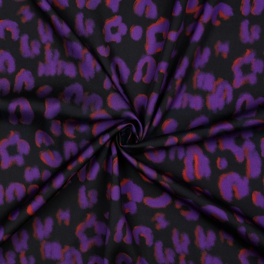 VISKOSE SATIN DIGITAL TIERHAUT SCHWARZ #7