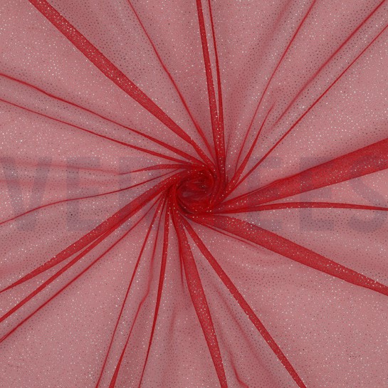 ROYAL TULE GLITTER ROOD/ZILVER #7