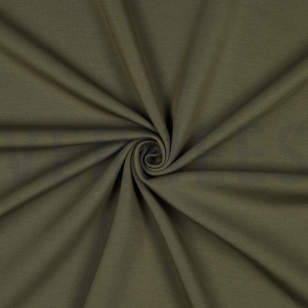 COTTON INTERLOCK JERSEY ARMY GREEN #7