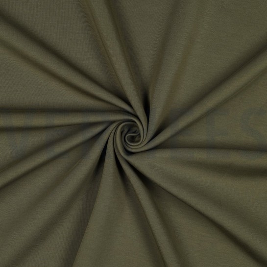 BAUMWOLLE INTERLOCK JERSEY ARMEEGRÜN #7