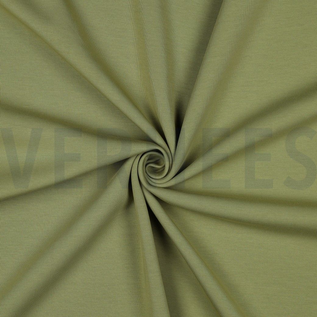 JERSEY INTERLOCK COTON OLIVE #7