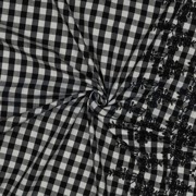 KATOEN RUITEN EENZIJDIGE RAND EENZIJDIGE GOLFRAND ZWART/ WIT (thumbnail) #3