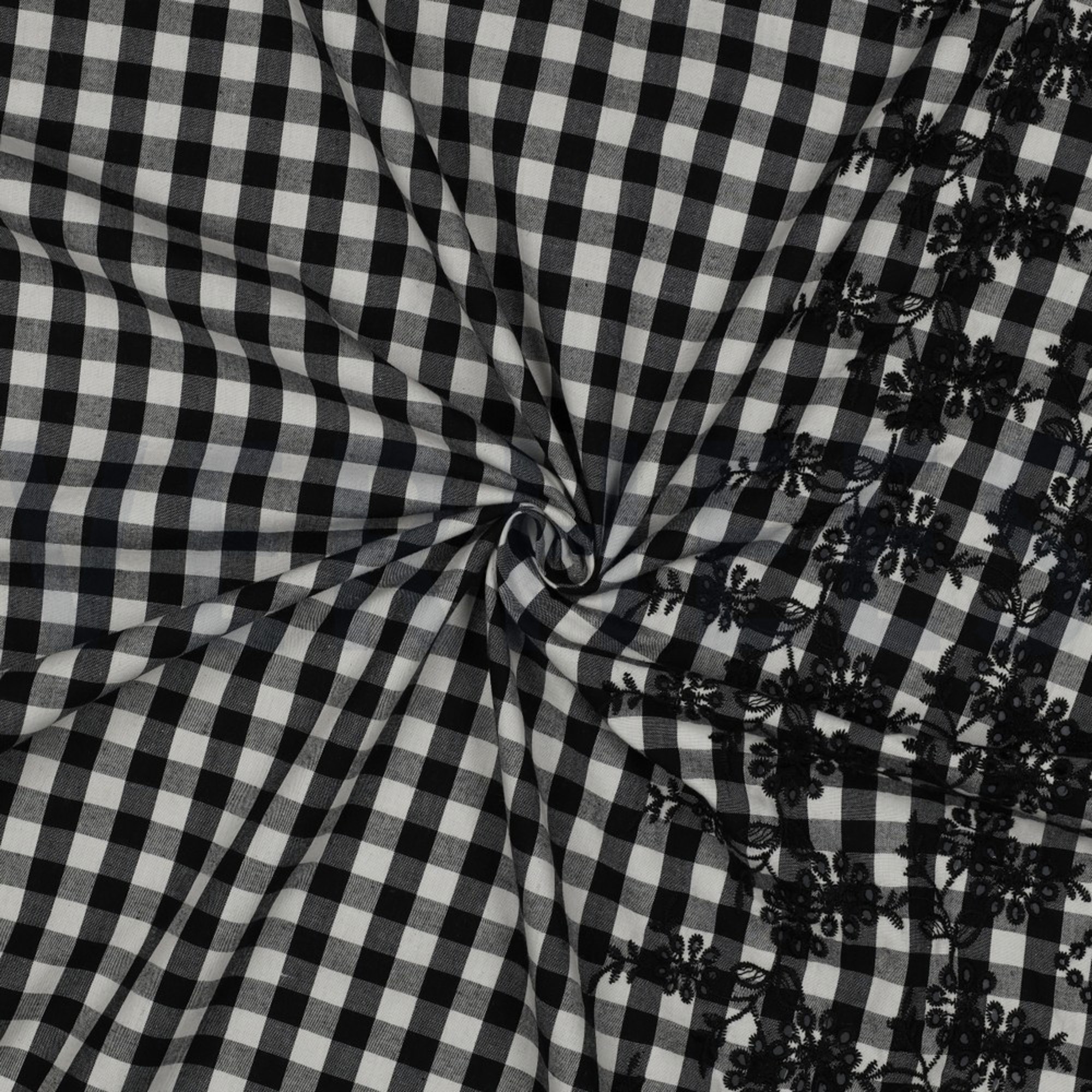 KATOEN RUITEN EENZIJDIGE RAND EENZIJDIGE GOLFRAND ZWART/ WIT (high resolution) #3