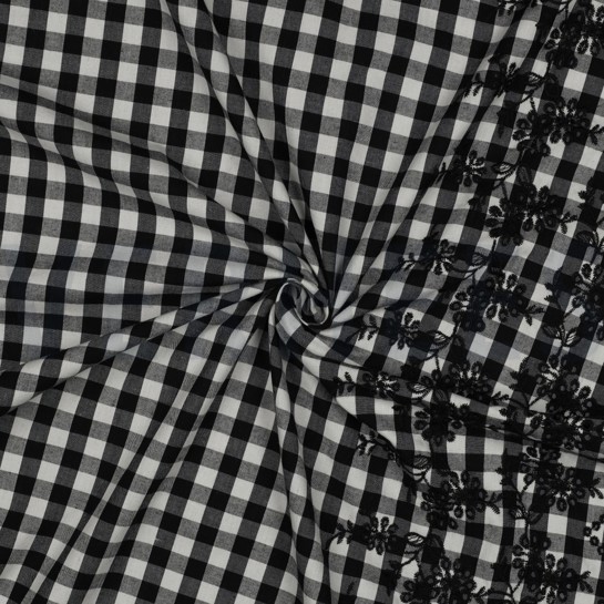 KATOEN RUITEN EENZIJDIGE RAND EENZIJDIGE GOLFRAND ZWART/ WIT #7