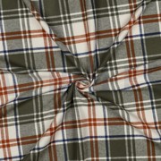 BAUMWOLLE GARNGEFÄRBT ANGERAUT KAROS OLIVE (thumbnail) #3