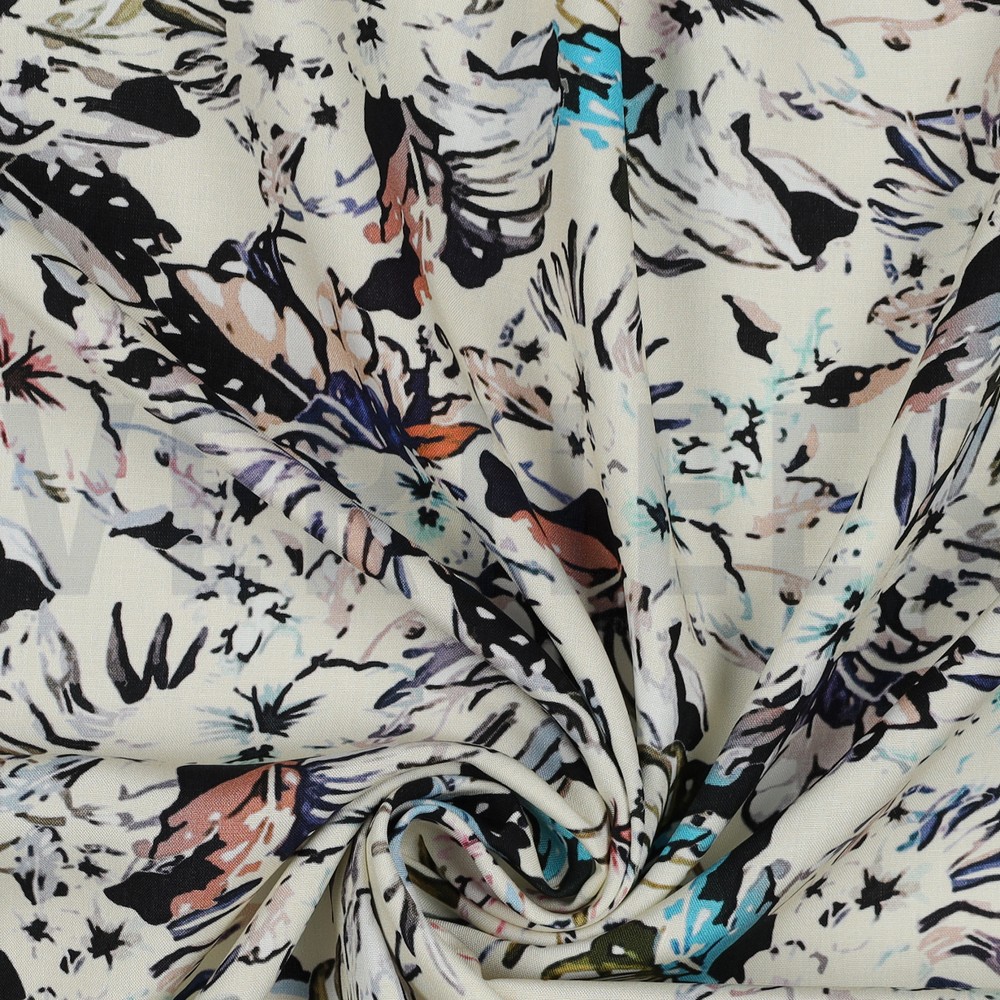 VISCOSE RADIANCE DIGITAAL BLOEMEN ECRU #7