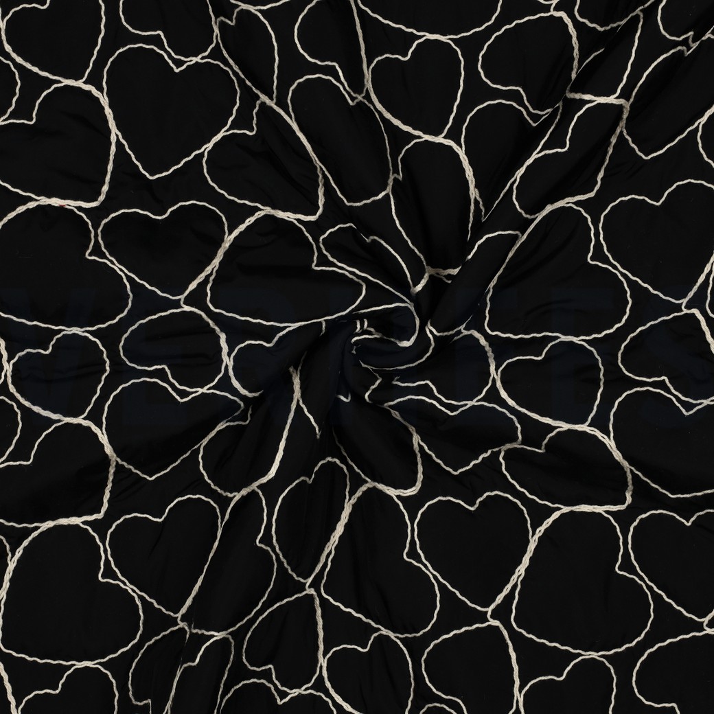 STEPPED EMBROIDERY HEARTS BLACK #7