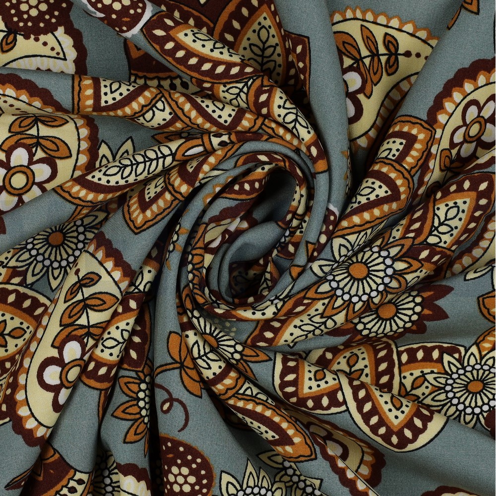 VISCOSE RADIANCE PAISLEY OLD GREEN #7