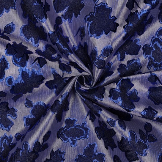 JACQUARD FLEURS BLEU #7