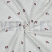 MUSSELIN STICKEREI BLUMEN WEISS (thumbnail) #3