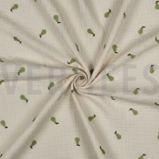 MUSSELIN NATURAL STICKEREI FRÜCHTE NATUR/GRÜN (thumbnail) #3