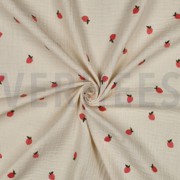 MUSSELIN NATURAL STICKEREI FRÜCHTE NATUR/PFIRSICH (thumbnail) #3