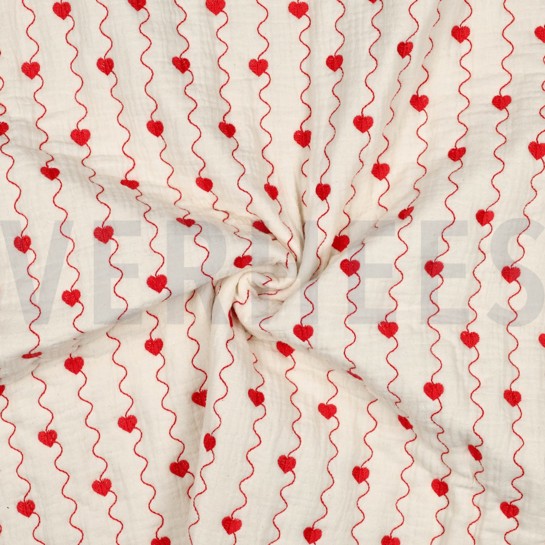 MUSSELIN GESTEPPT HERZEN NATUR #7