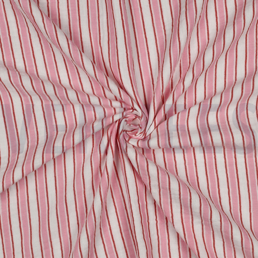 MUSSELIN GARNGEFÄRBT STREIFEN ROSA #7