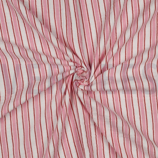MUSSELIN GARNGEFÄRBT STREIFEN ROSA #7