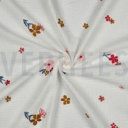 MUSSELIN STICKEREI BLUMEN KAMEL (thumbnail) #3