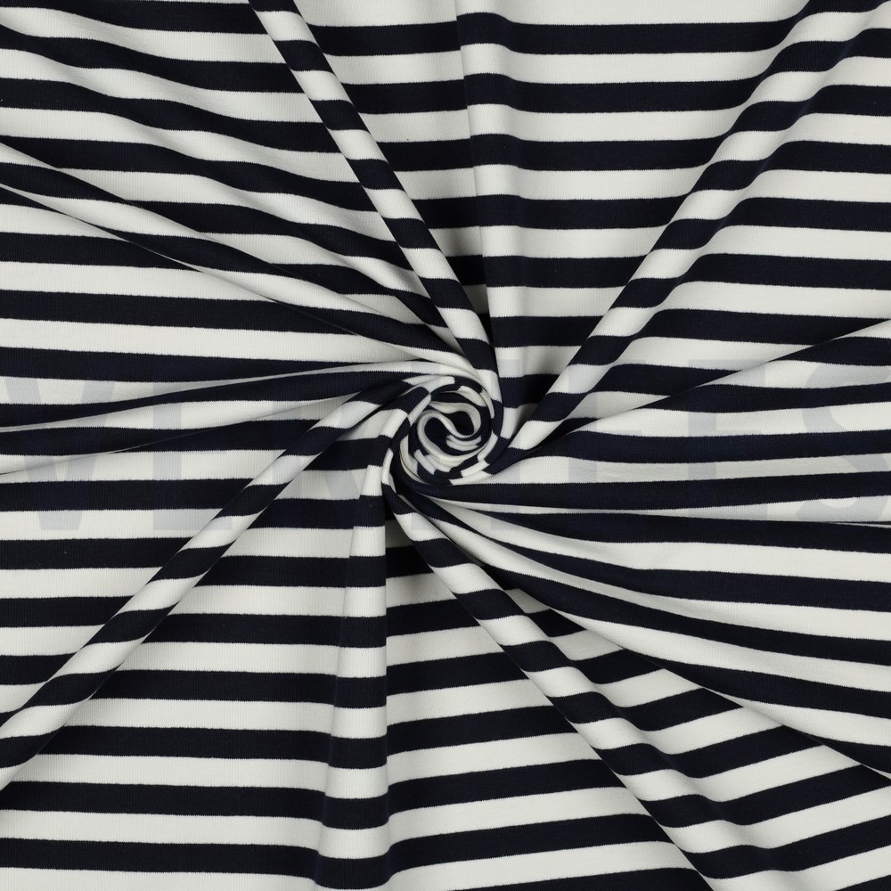 FRENCH TERRY YARN DYED STRIPES NAVY #7