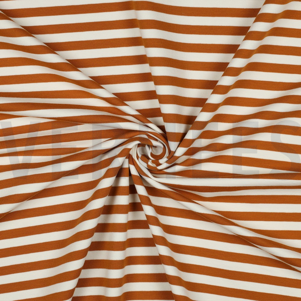 FRENCH TERRY YARN DYED STRIPES LIGHT BROWN #7