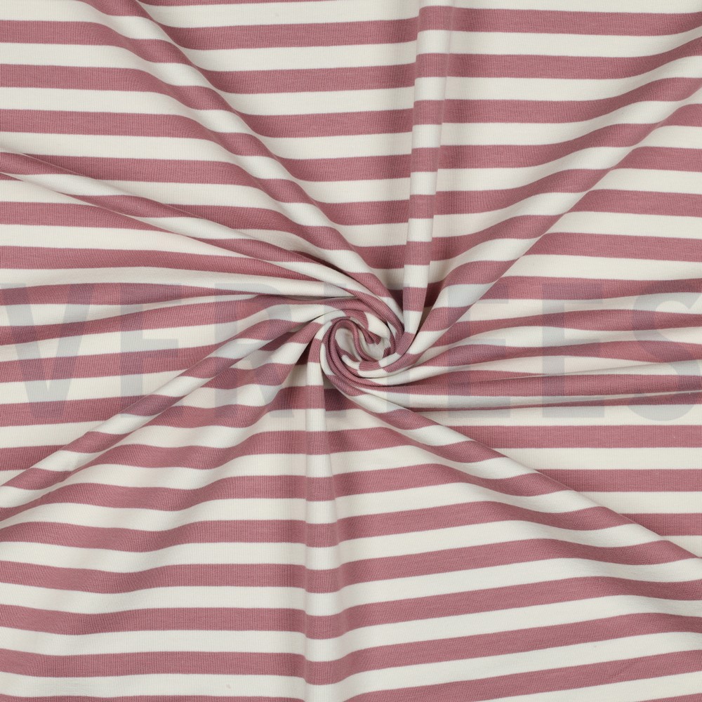 FRENCH TERRY YARN DYED STRIPES DARK ROSE #7
