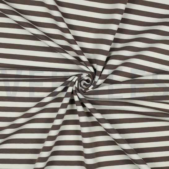 FRENCH TERRY GARENGEVERFD STREPEN TAUPE #7