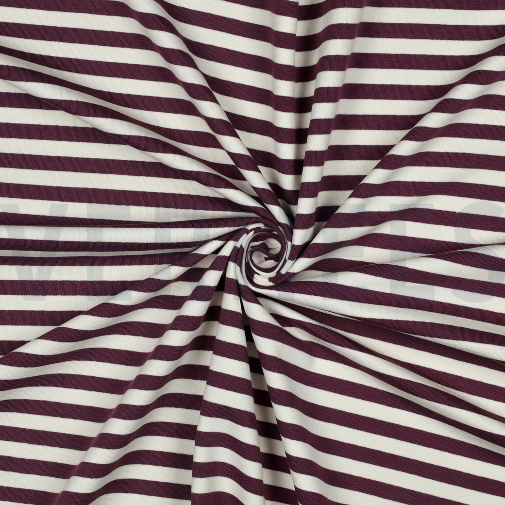 FRENCH TERRY YARN DYED STRIPES AUBERGINE #7